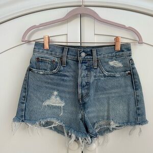 Levi’s 501 High Waisted Distressed Denim Short